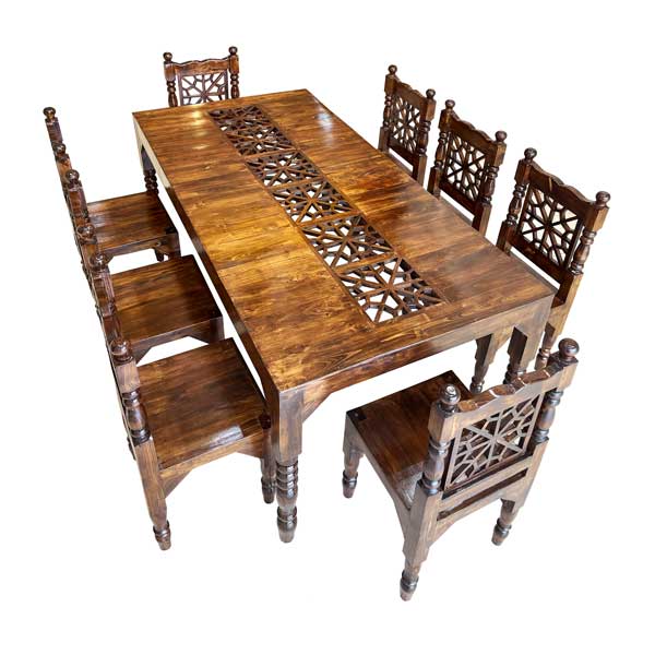 میز 8 نفره سنتی چوبی گره چین