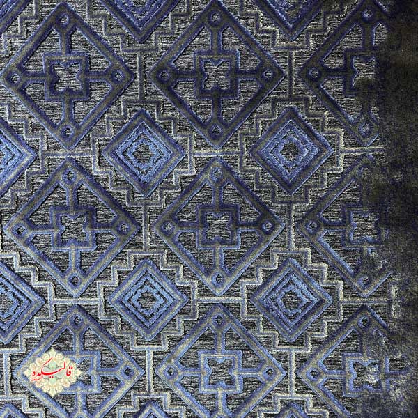 حاشیه فرش طرح وینتیج رویال آبی